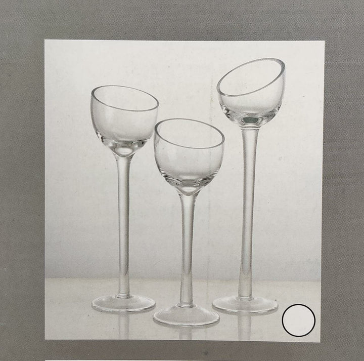 Candle Holder Set of 3 Glass Candlesticks Home Life ZH097