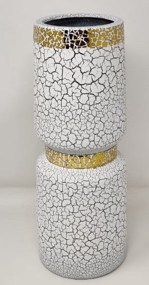 Vase 12" V157 White & Gold