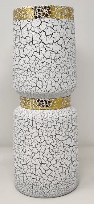 Vase 12" V157 White & Gold