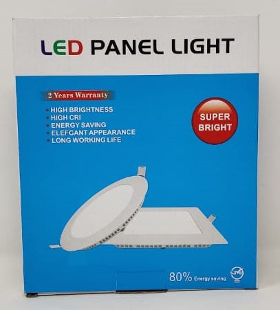 SUPER BRIGHT Light LED Panel 12W Round White 6500K Flat