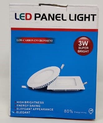 SUPER BRIGHT Light LED Panel 3W Round White 6500K Flat