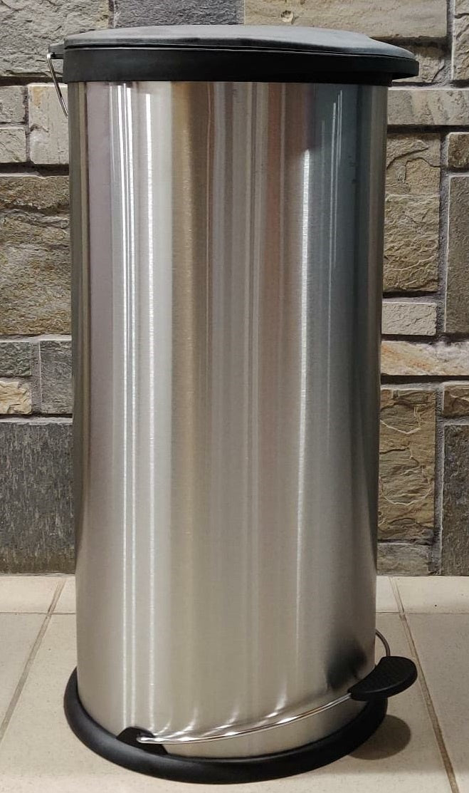 KITCHEN DETAILS Bin Stainless Steel Step Press Type 30L 4250-30L Trash Can