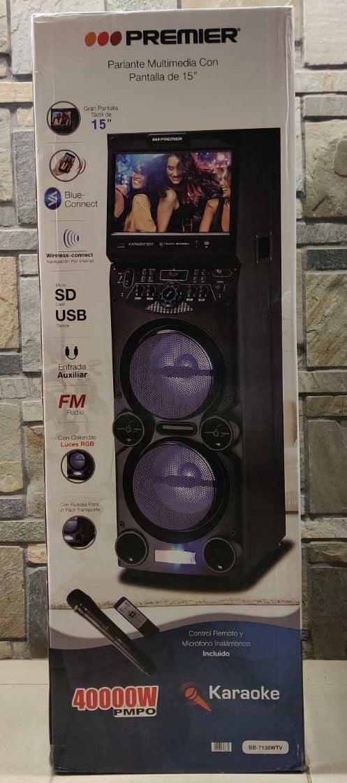PREMIER Speaker Box 10" BB-7138WTV with 15" Screen