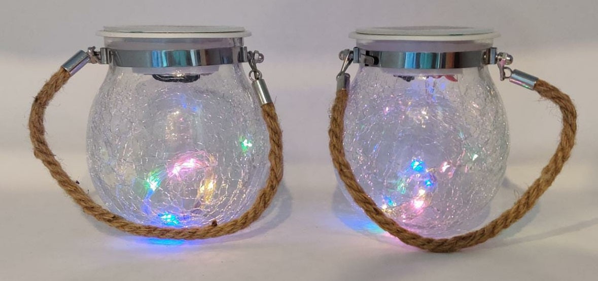 Light Solar LED Glass Outdoor Decorative Light 2PCS Solar Revolution