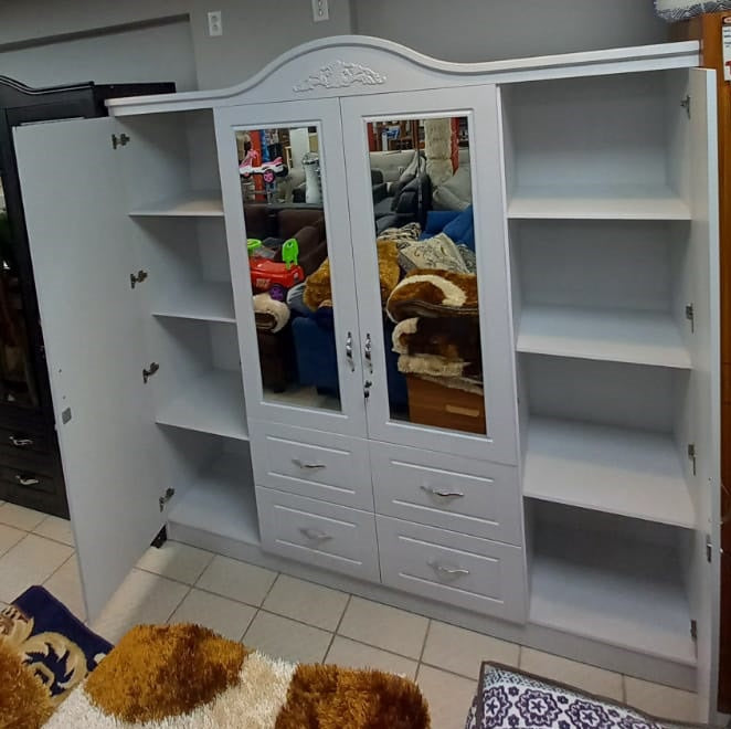 Wardrobe YH-2084 Quad with Mirror White