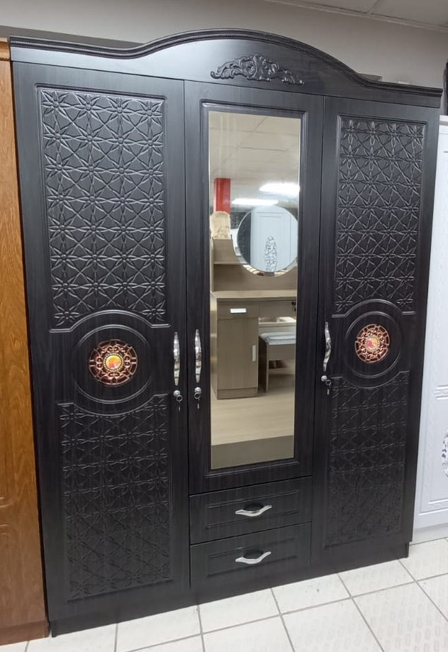 Wardrobe Tripple 9604-3 A+B+C Wenge (Black)