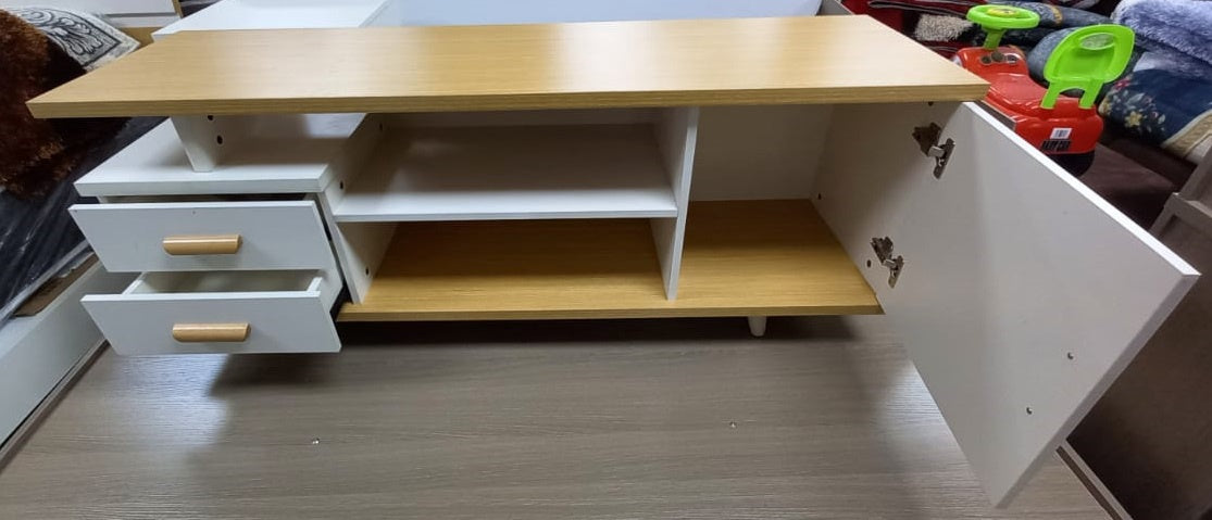 TV Stand 9305 Wood with Cupboard & Drawers
