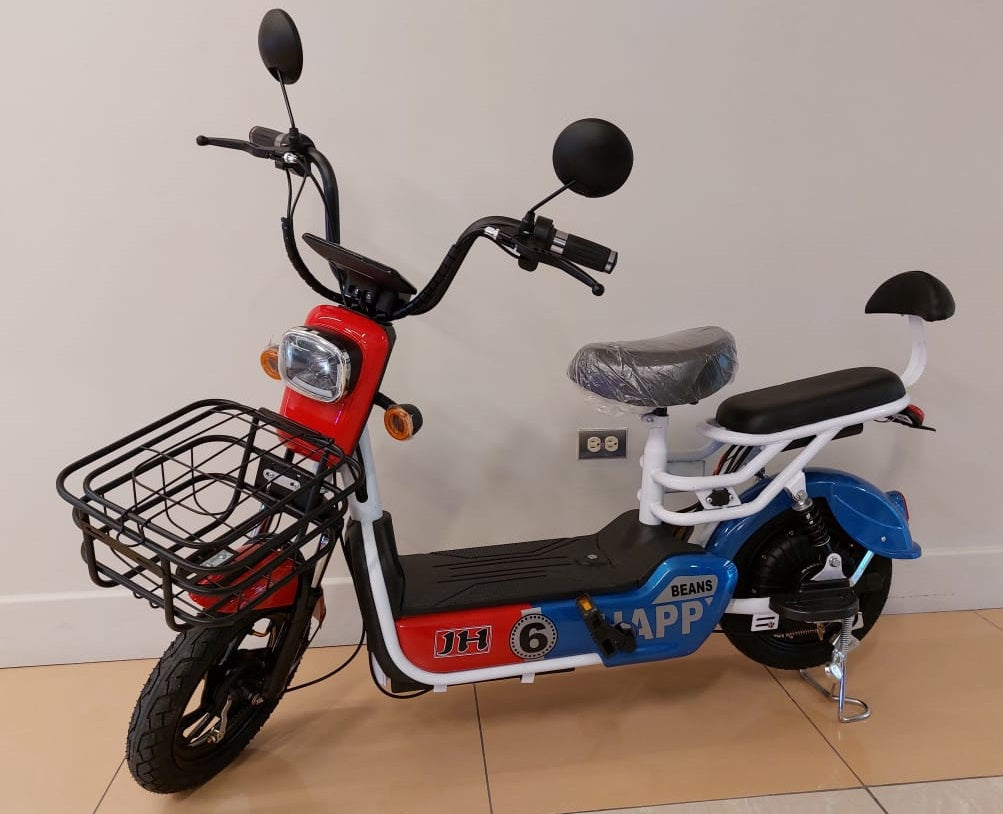 Electric Bike Jh 6 Happy Beans 3-SPEED with Mirrors, Turn Signals, Alarm and Charger Ebike