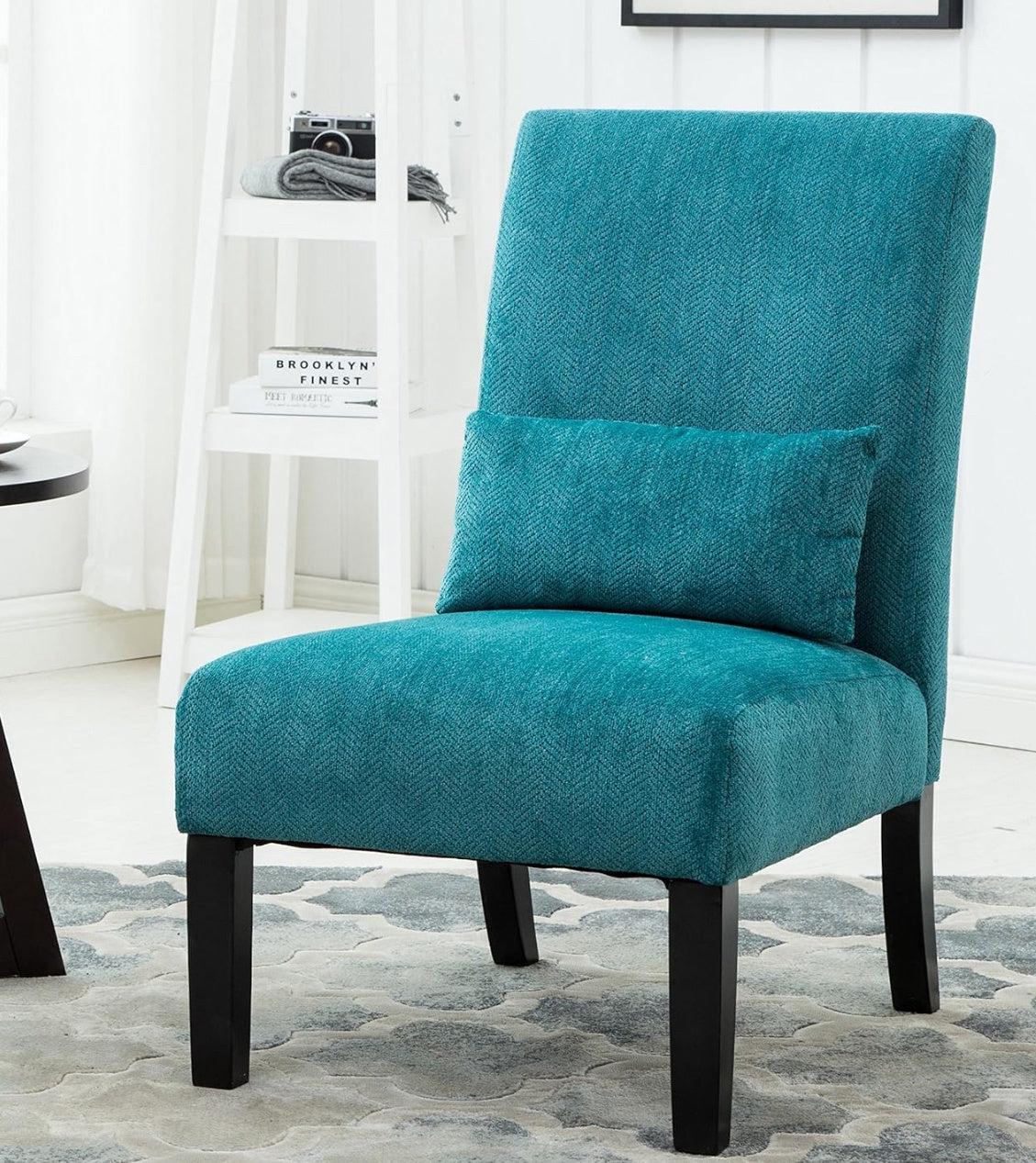 ROUNDHILL FURMITURE Accent Chair W/PILLOW Teal AC160BU