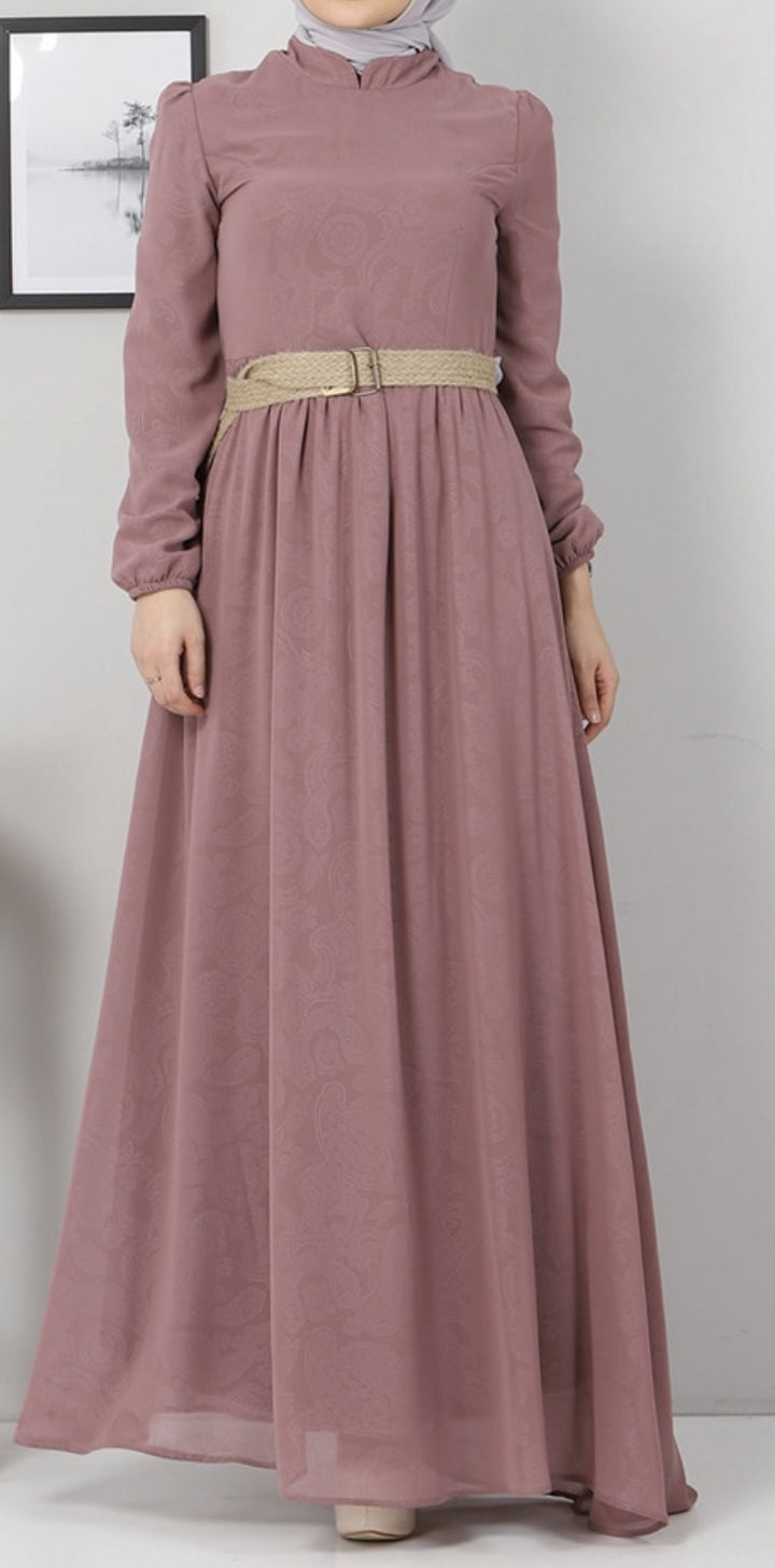 Dress Lined Mauve with Belt