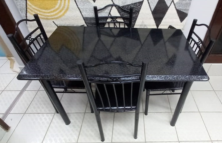 Wood Dining Table P23-04-8 with 4 Chair Set Black