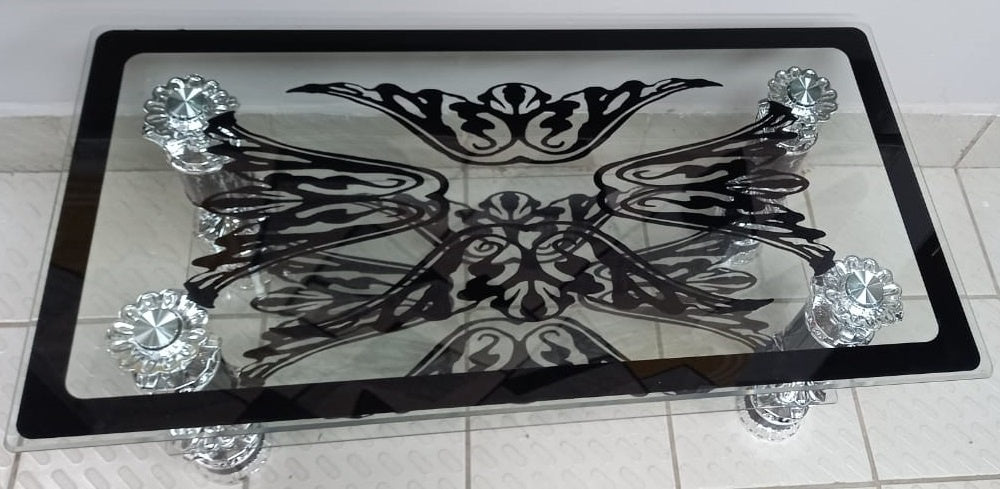 Glass Table #15 2021 Black & Chrome