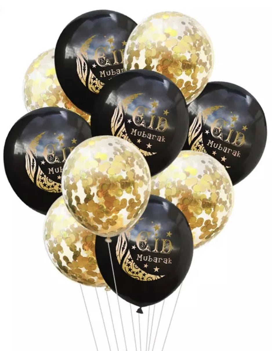 Eid Decor Balloon Black & Gold