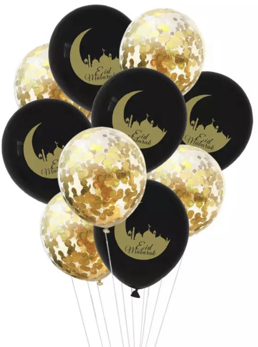 Eid Decor Balloon Black & Gold
