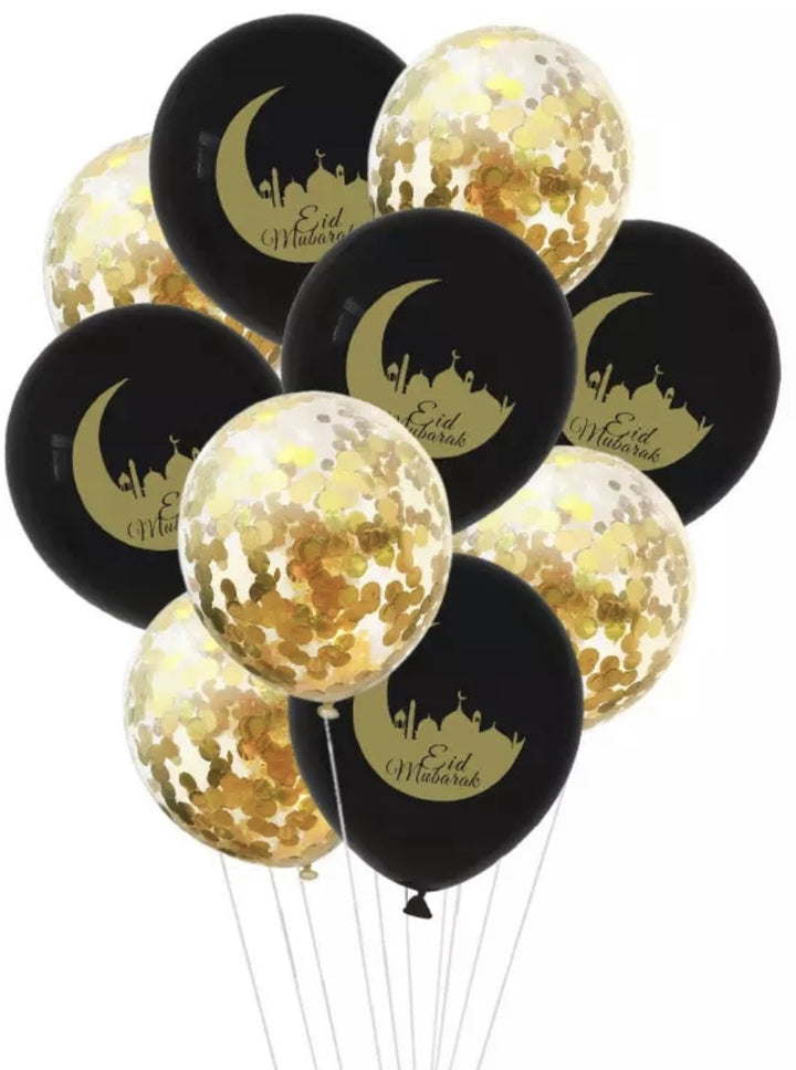 Eid Decor Balloon Black & Gold