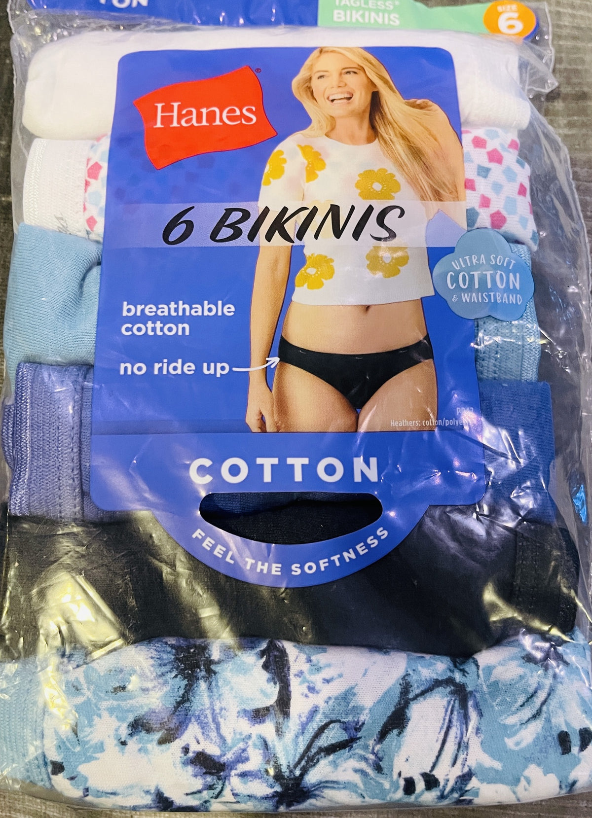 HANES Women Underwear Bikini Cotton 6PACK
