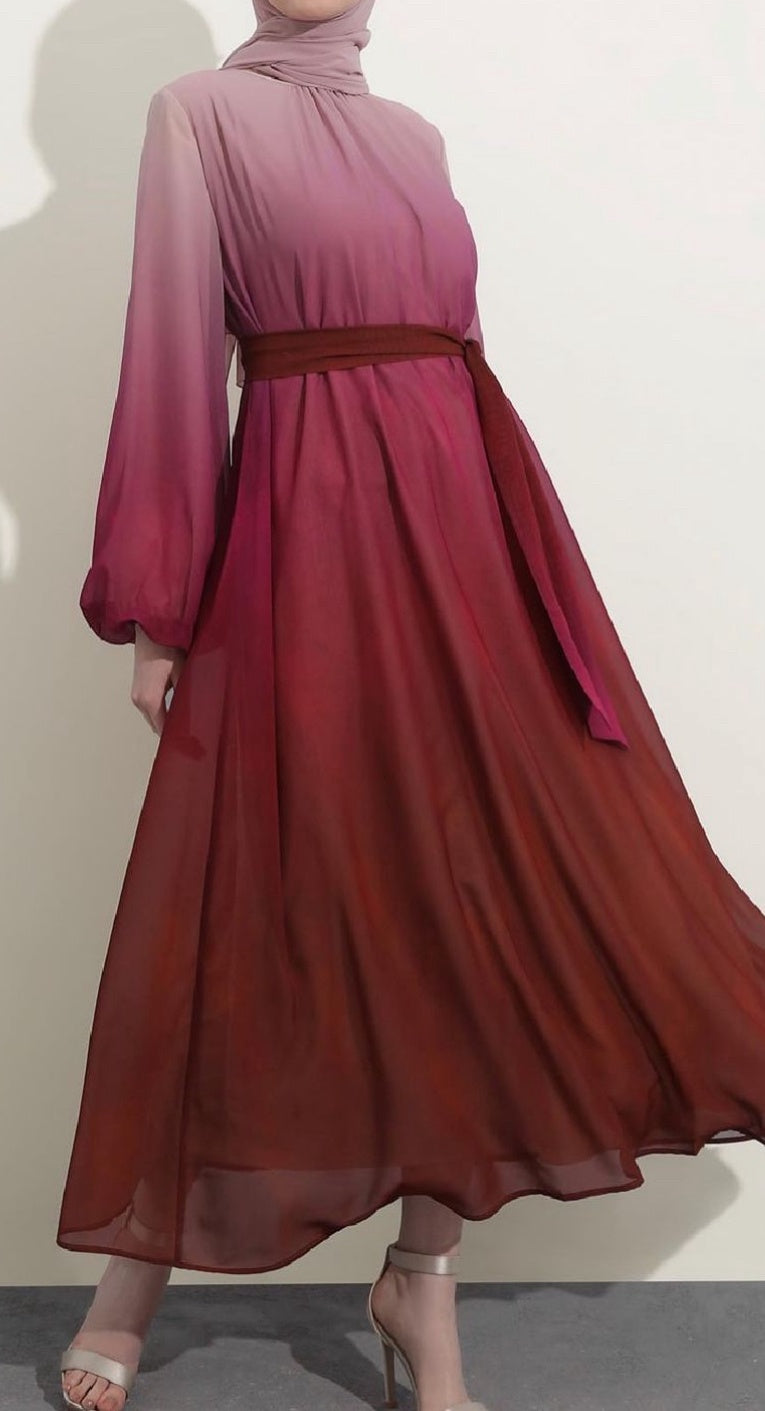 Dress Ombré Burgandy / Plain Rust