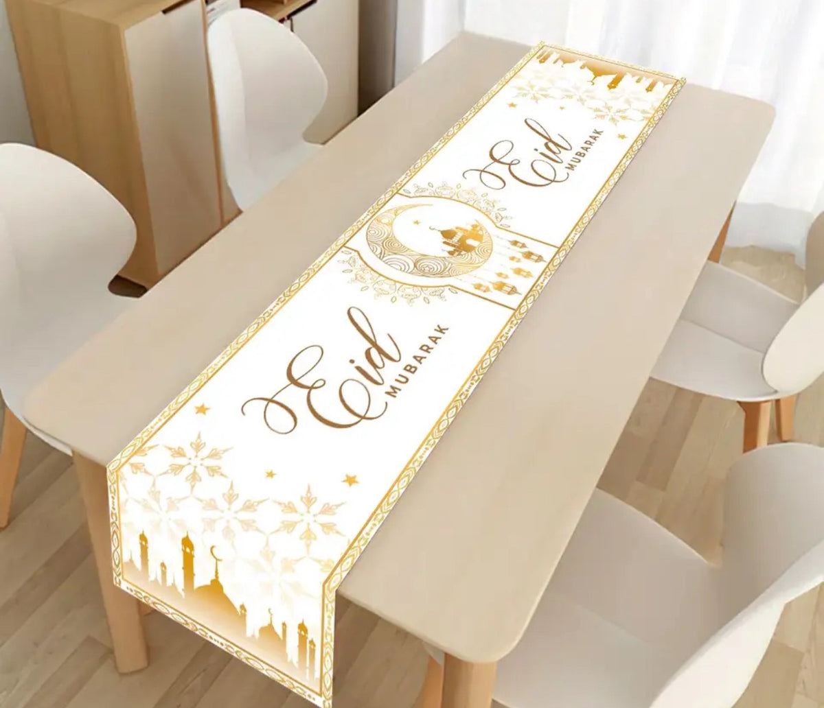 Eid / Ramadan Table Runner White