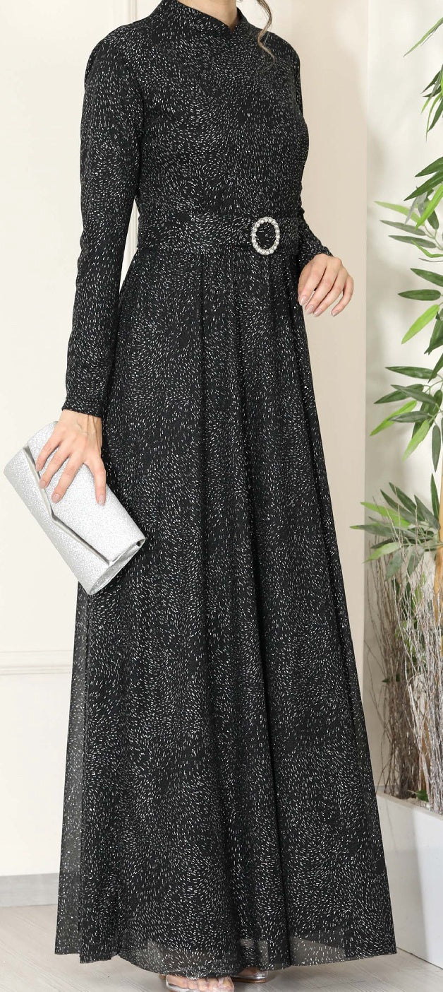 Dress Evening Occasion BLACK/NUDE Shimmer