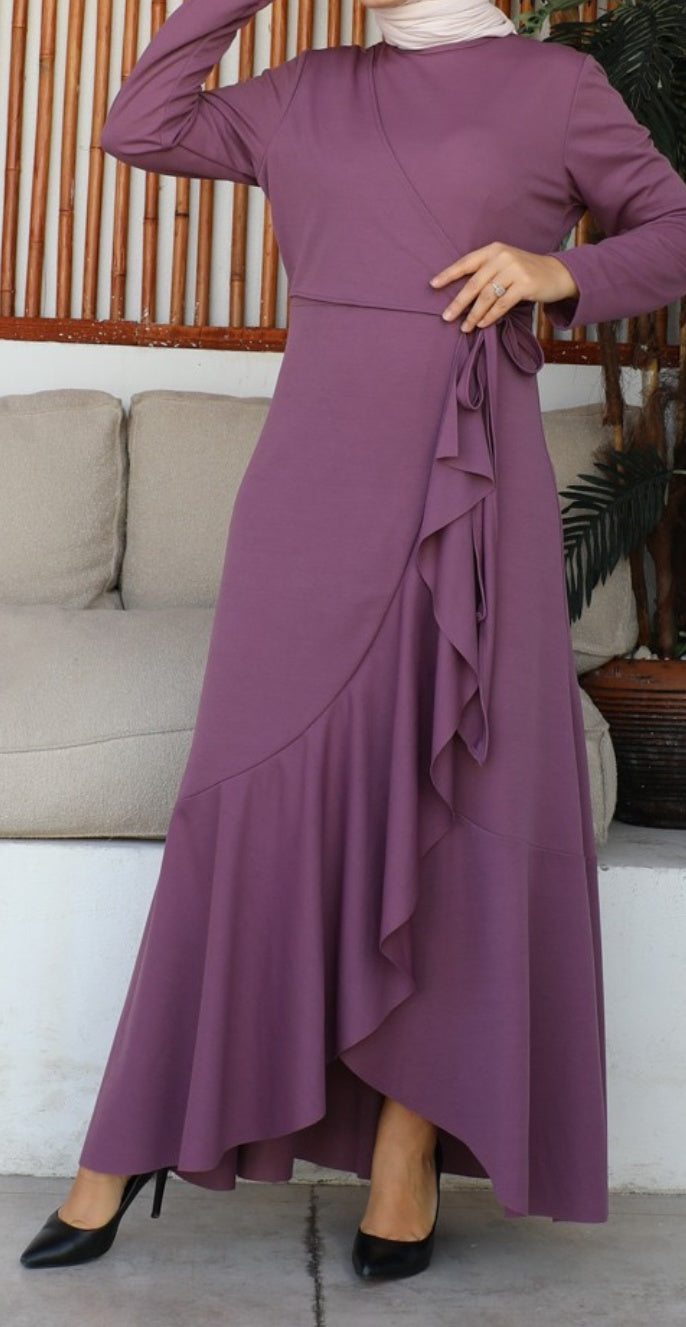Dress Casual Faux Wrap Black / Olive / Rust / Mauve