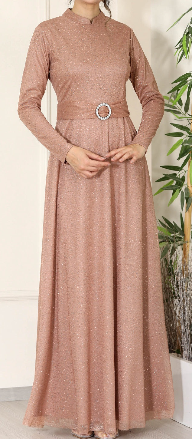 Dress Evening Occasion BLACK/NUDE Shimmer