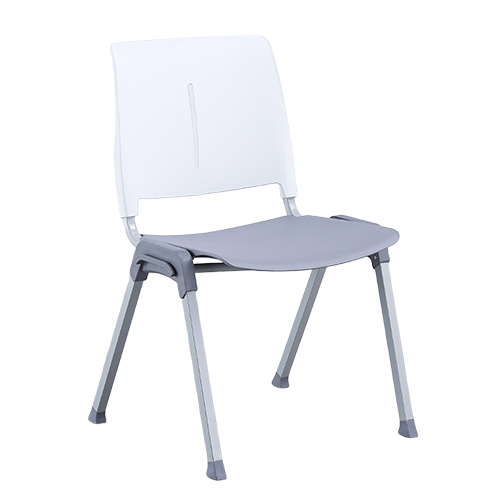 MUTBERG Chair Waiting Training School Stackable White Backrest Grey Seat HQF-CTC666