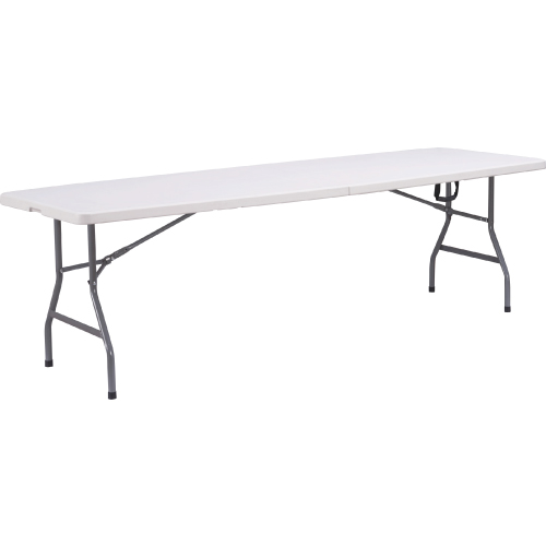 CLIFFSIDE Table Folding Plastic White 8FT GQT-HYZ240 2 Half Rectangle 95.27" X 30" X 29"