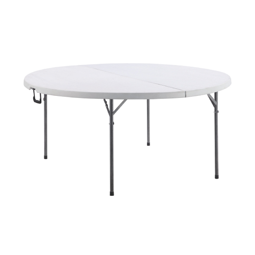 CLIFFSIDE Table Folding Plastic White 4FT GQT-HYZY122 2 Half Round 48" X 29.1"
