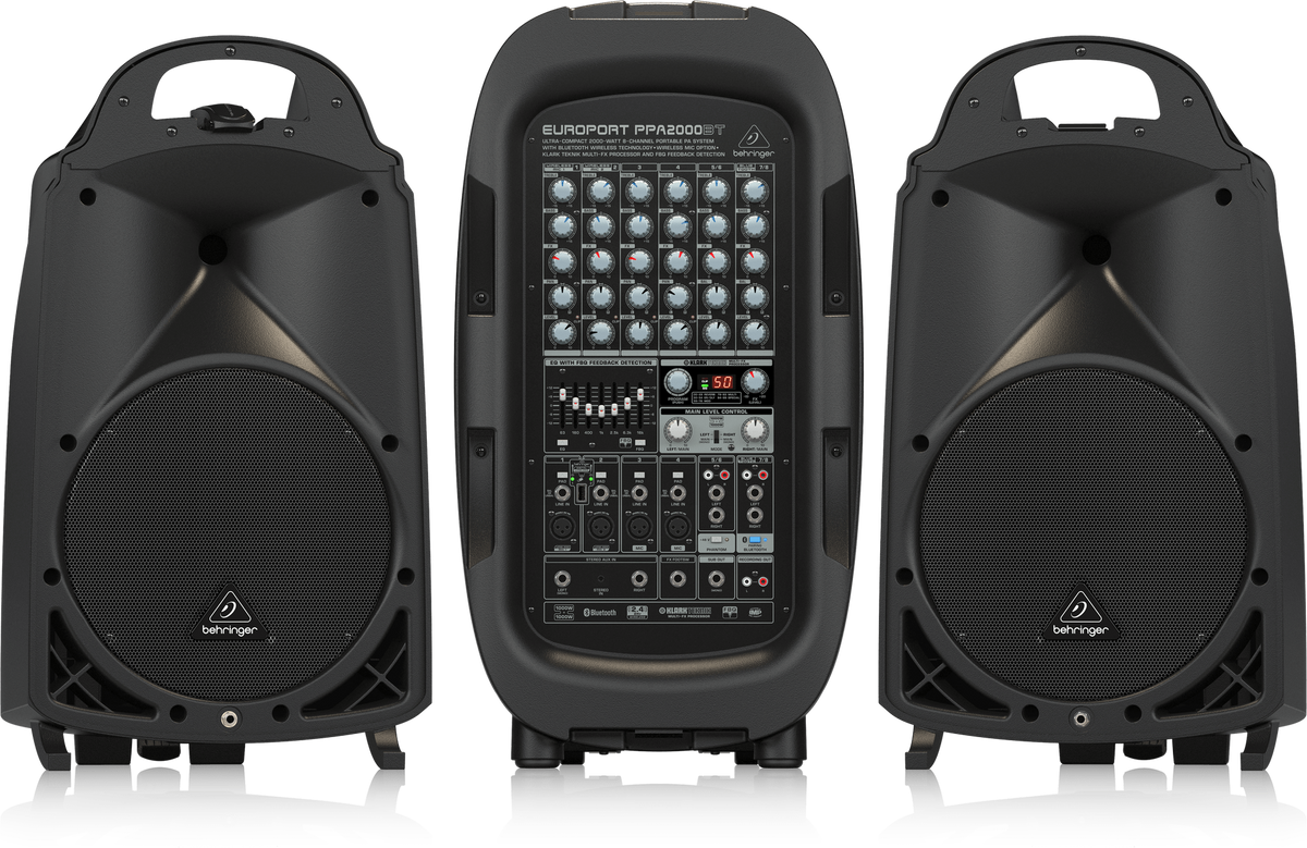 BEHRINGER Speaker Box Pa System Europort PPA2000BT 8-CHANNEL Portable Kit
