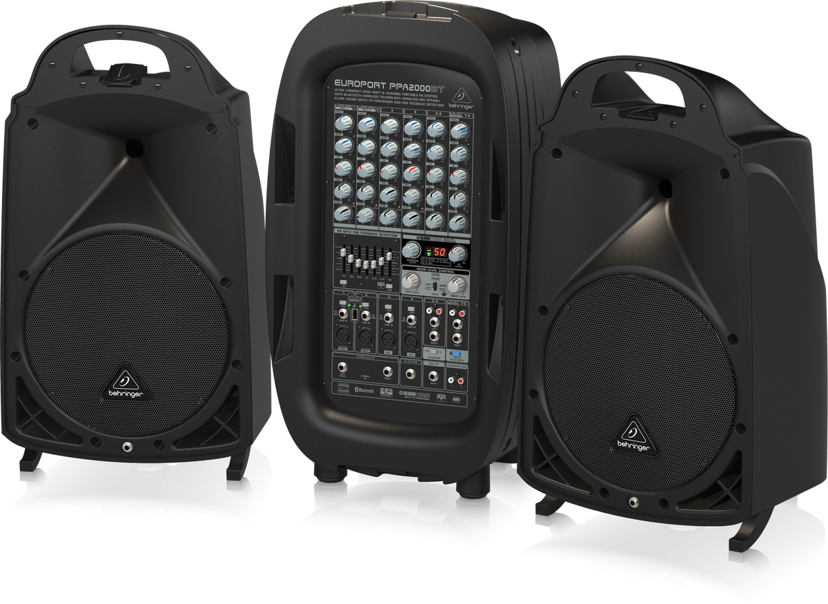 BEHRINGER Speaker Box Pa System Europort PPA2000BT 8-CHANNEL Portable Kit