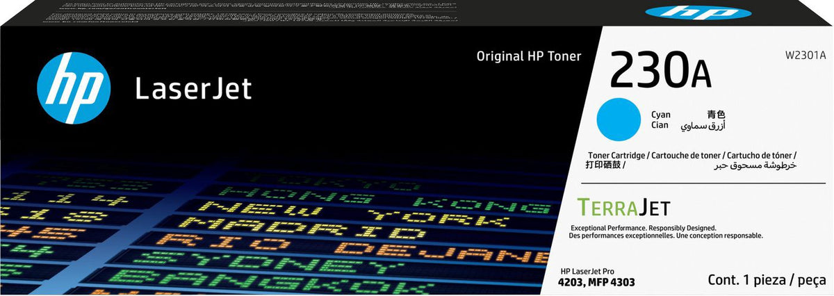 HP Computer Printer Toner 230A Cyan W2301A