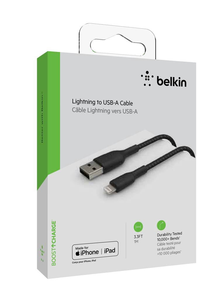 BELKIN Cable Lighting - USB-A CAA002 Boost Charge 3.3' 12W Black