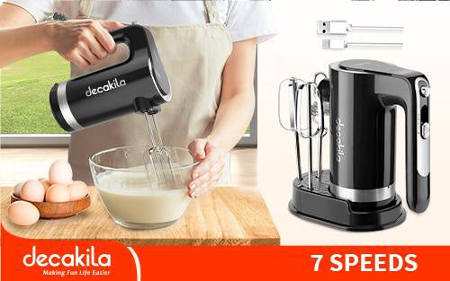 DECAKILA Cake Mixer Hand Cordless KMMX006B 7-SPEED 90W Lithium Battery