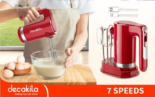 DECAKILA Cake Mixer Hand Cordless KMMX006R 7-SPEED 90W Lithium Battery