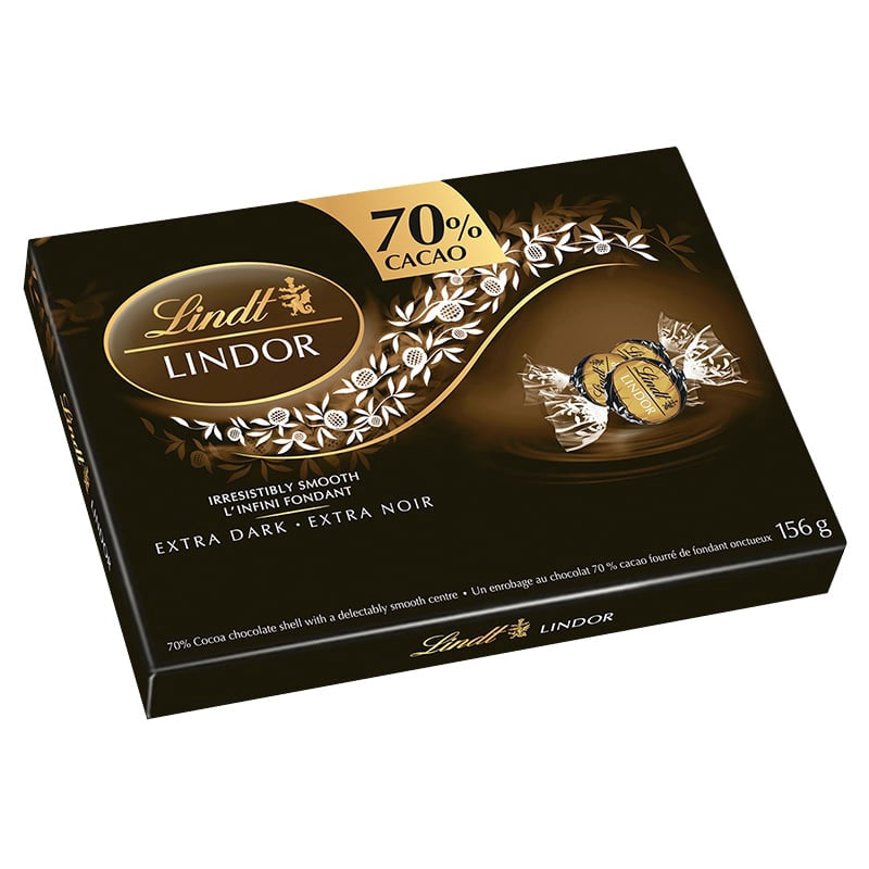 LINDT Lindor Extra Dark 70% Cacao Chocolate Box 156G