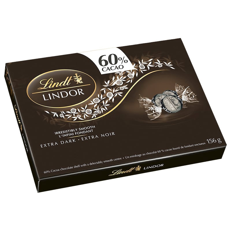 LINDT Lindor Extra Dark 60% Cacao Chocolate Box 156G
