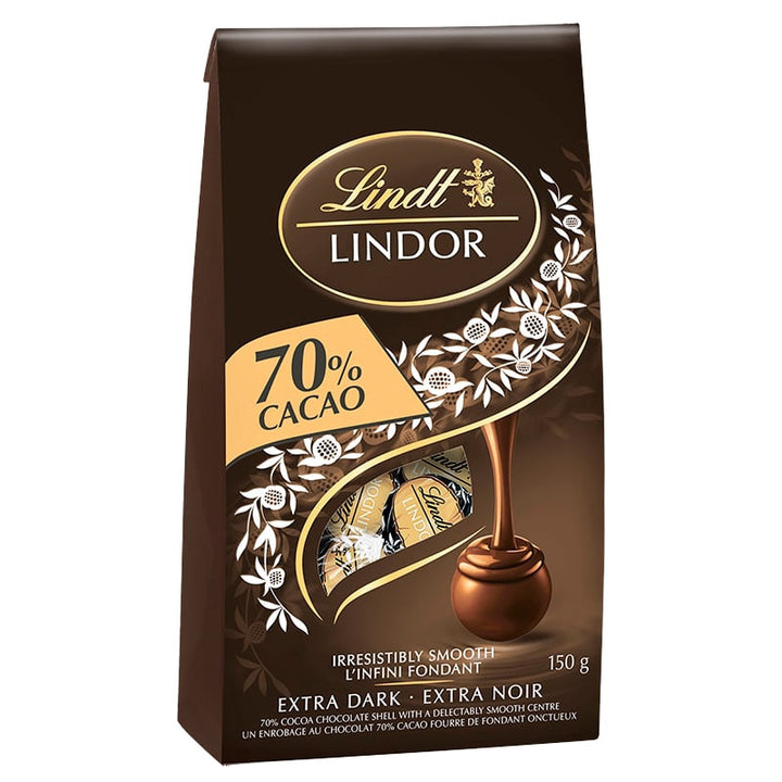 LINDT Lindor Extra Dark Lindor Milk Chocolate 70% Cacao 150G
