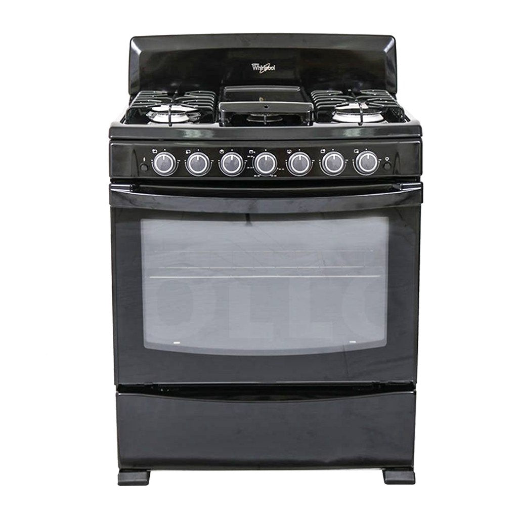 WHIRLPOOL Stove 6 Burner LWF5370B 30" Black 1Y