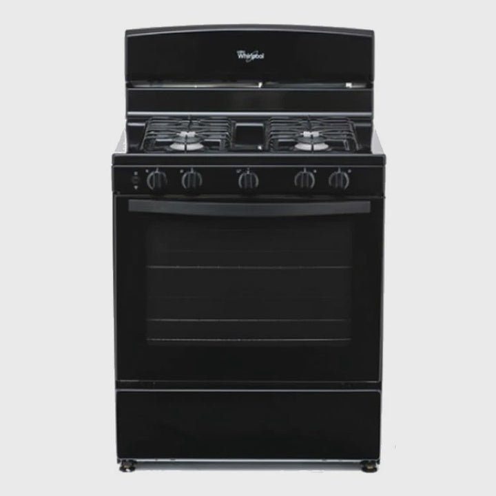 WHIRLPOOL Stove 4 Burner LWF7230B00 30" Black 1Y