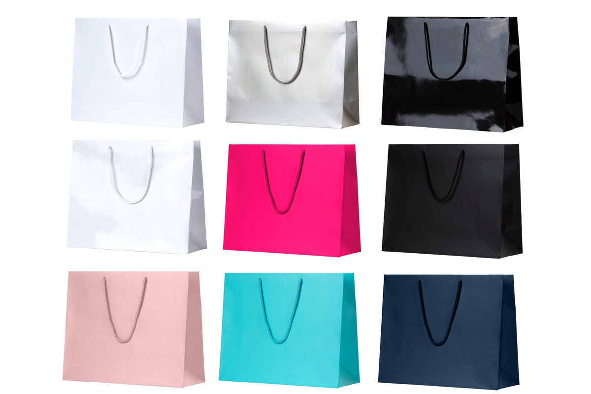 Gift Bag Jumbo Solid 15.5 X 22" Premium Matt Heavy / Baby Blue / Silver / Pink