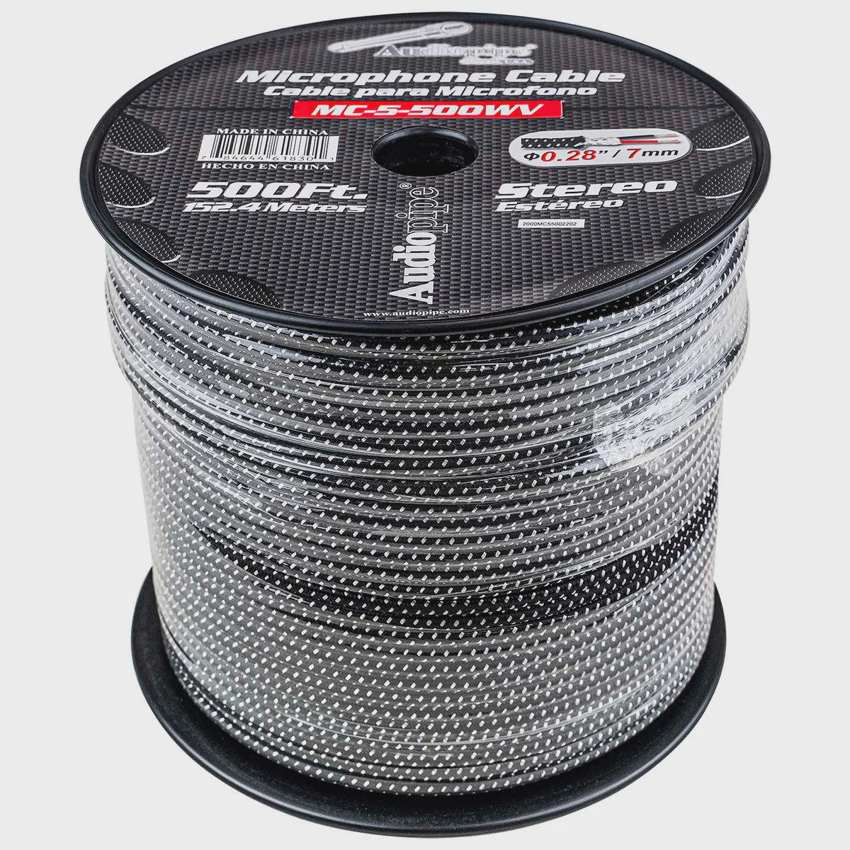 AUDIO PIPE Microphone Cable MC-5-500WV Woven Jacket 500FT Sold Per Roll