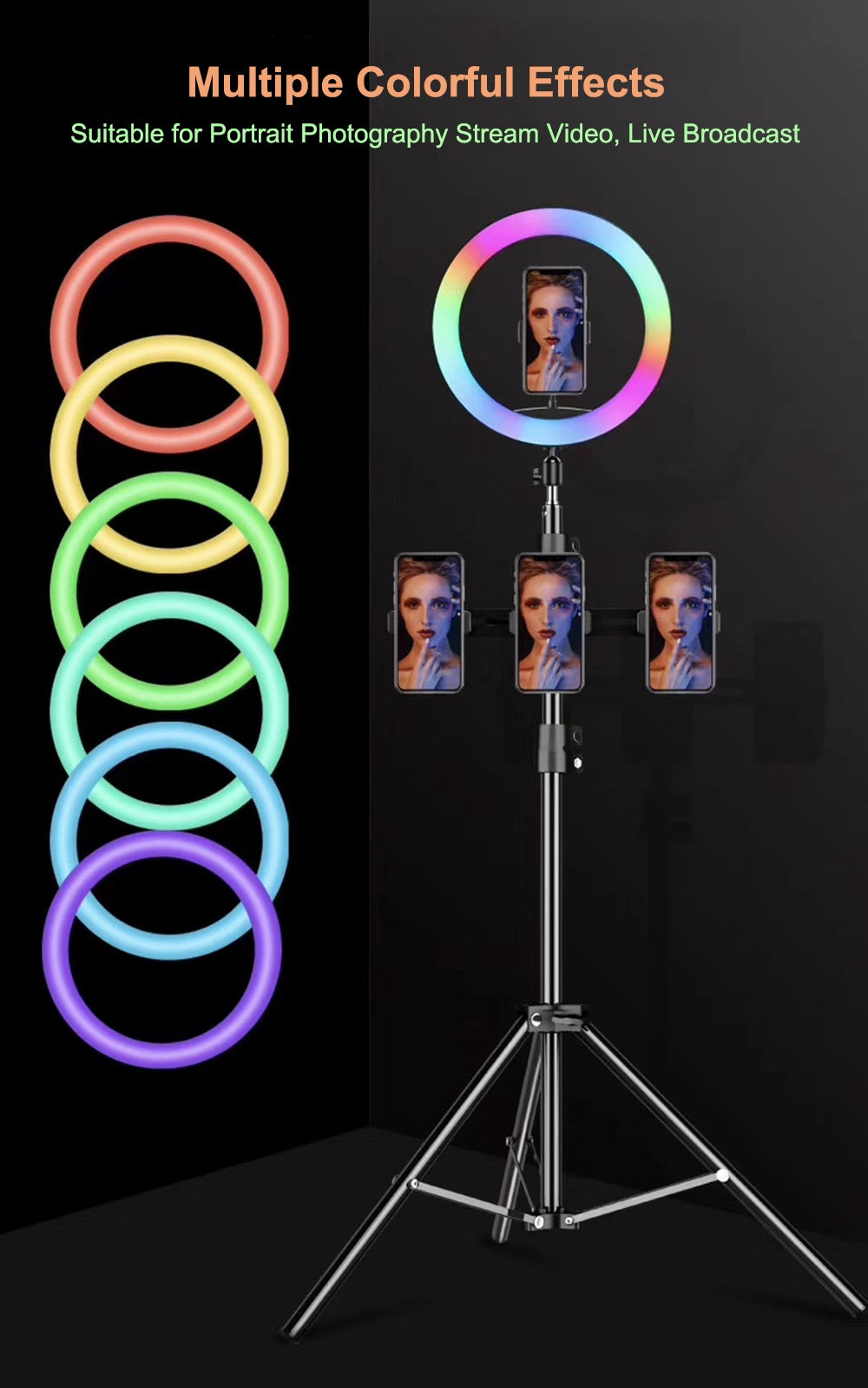 GENERIC LED Ring Light 18" MJ45 Rgb with Tripod Stand