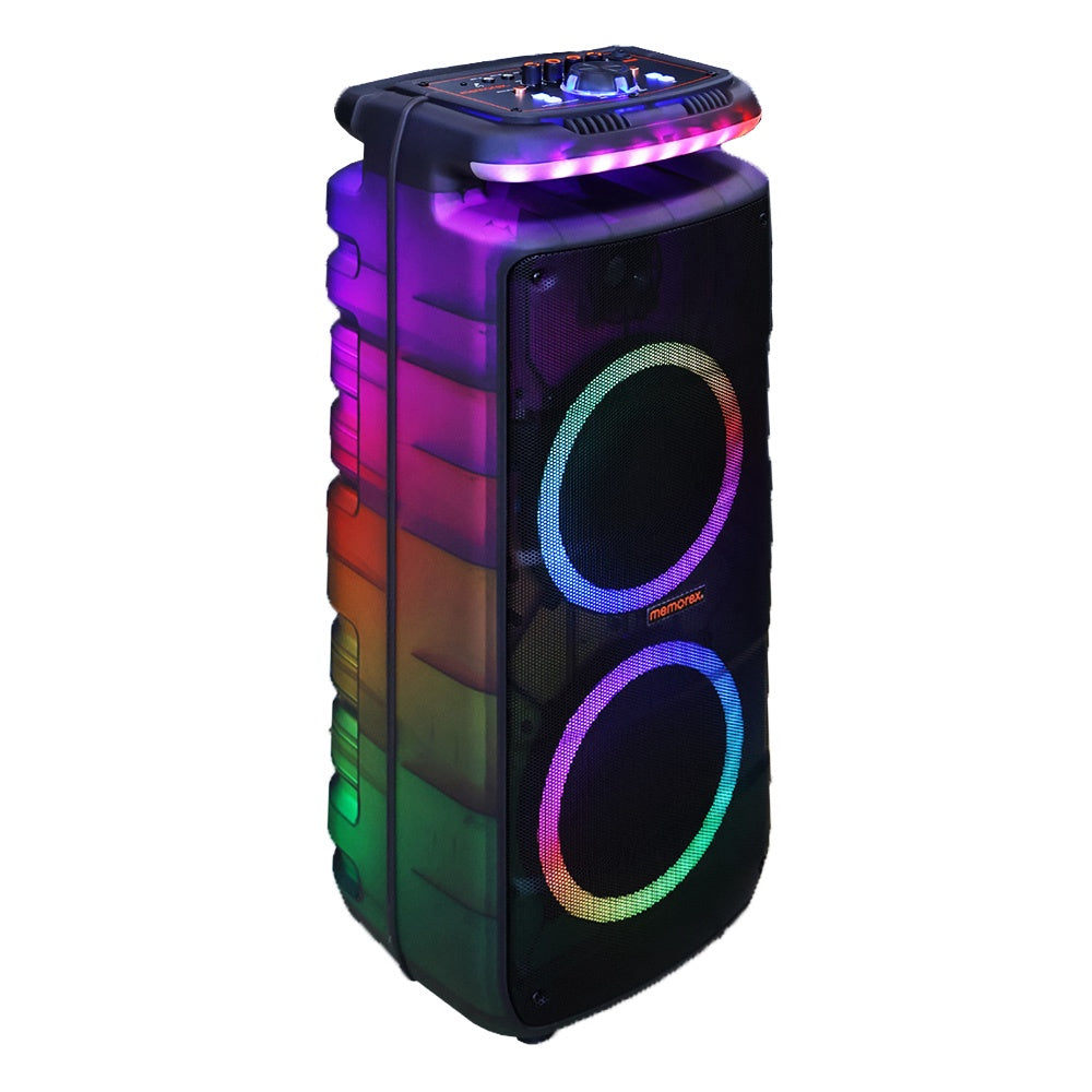 MEMOREX Speaker Box 8" MX-PS821 Dual Lighted Party Powered Sold Each