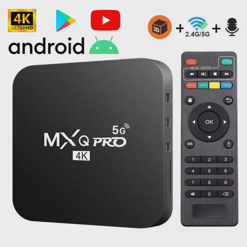 TV Box Android 11.1 8G+128G Mxq Pro 5G 4K Ucd 3840X2160