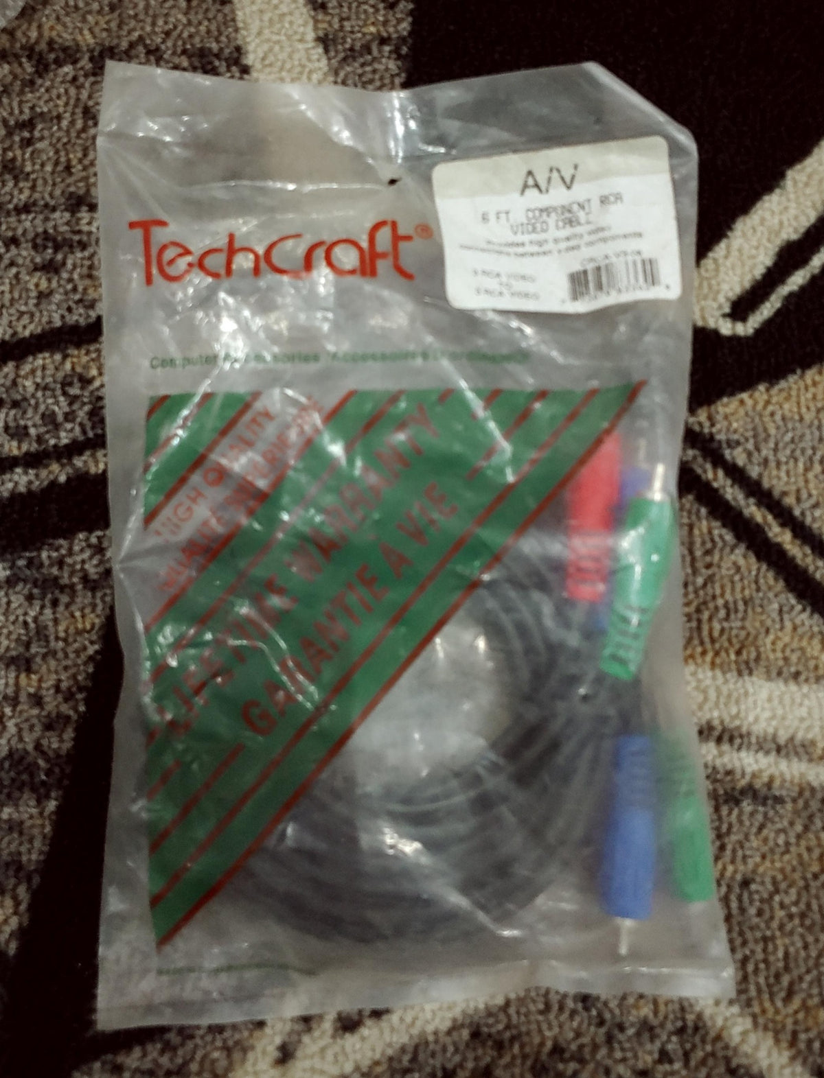 TECH CRAFT Lead 3 Rca Male to 3 Rca Male 3' CRCA-V3-06 Techcraft