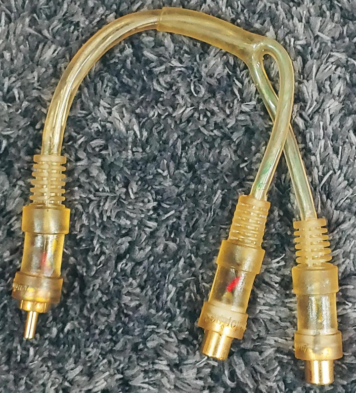 NIPPON AMERICA Lead 1 Rca Male to 2 Rca Female Y Type 6" AMICE-Y-M-2F Audio Pipe