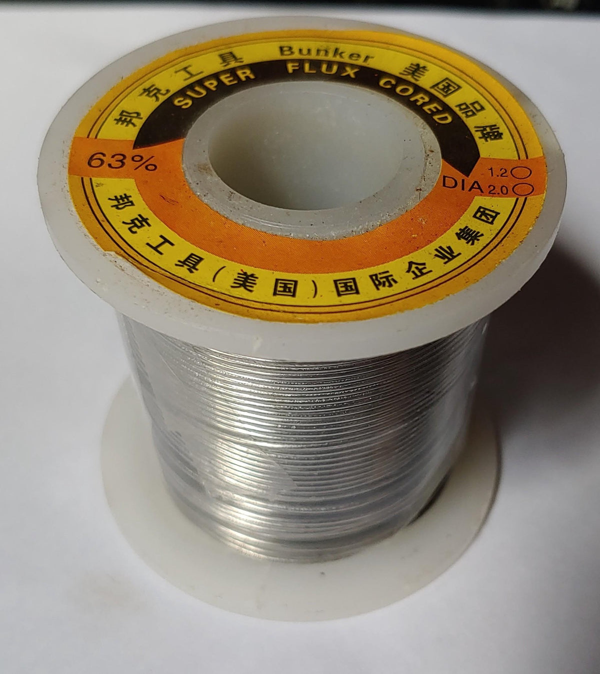 Solder Wire Bunker Fine Roll Super Flux Cored 63%