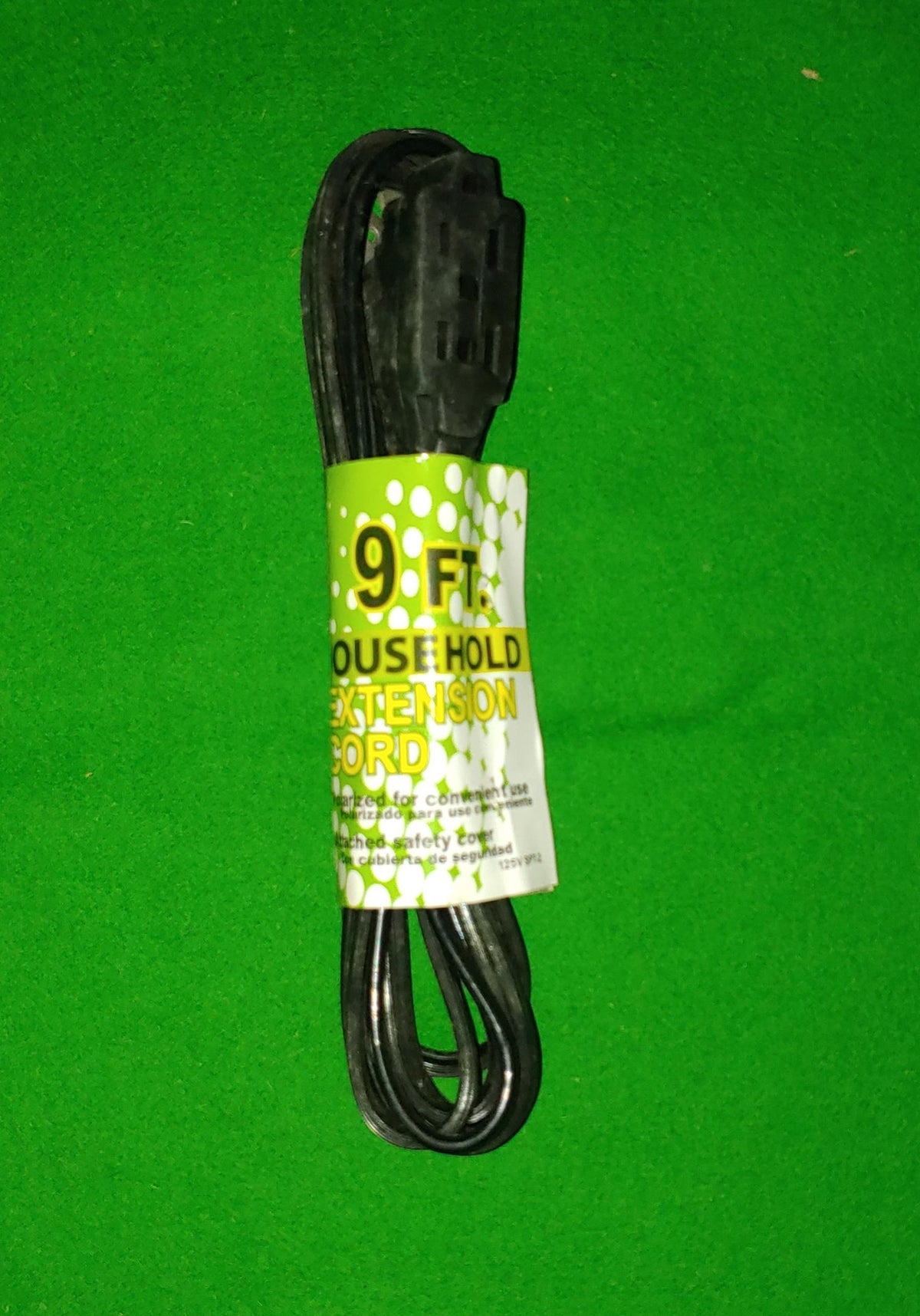 Extension Cord Indoor 9' Household Black YX09