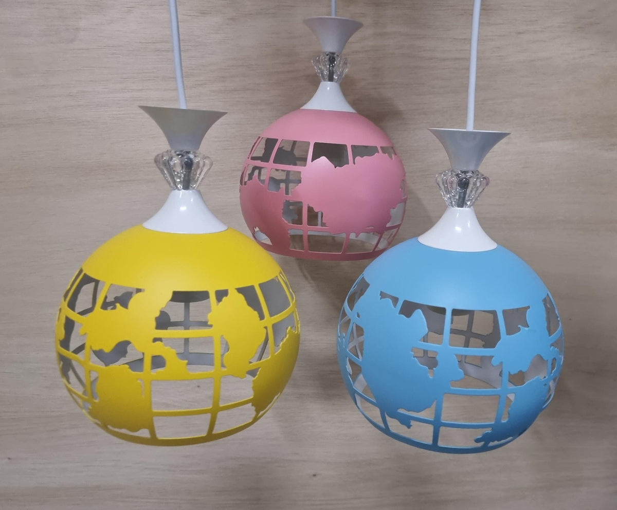 Light Fixture Pendant 3-BULB 8071-3 LED Coloured Metal