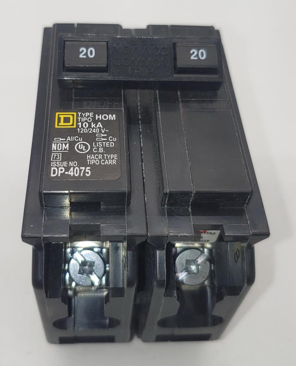 SQUARE D Breaker 20AMPS D/POLE
